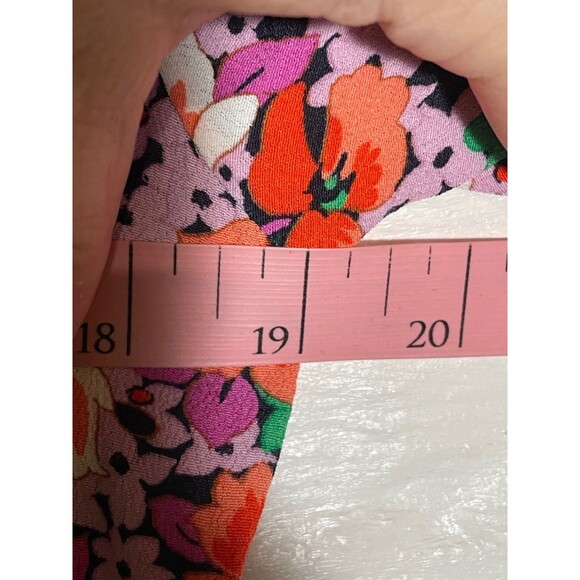 Ann Taylor Floral Dress Short Sleeve Drop Waist Flowy Romantic Oversized Size M - Picture 10 of 13